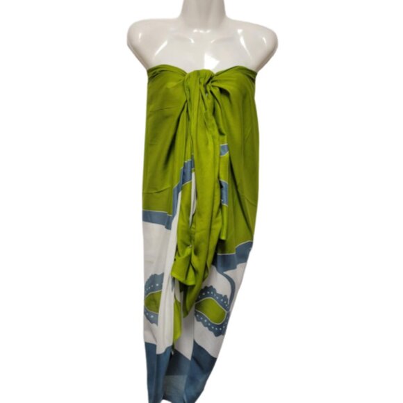 Cover Up Handpainted Cotton Batik Coverups Strapless Dress Wrapskirt Home Accent - Picture 2 of 7